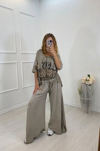 SaklıButik Wide Leg Tie-Dye Trousers - SK-114
