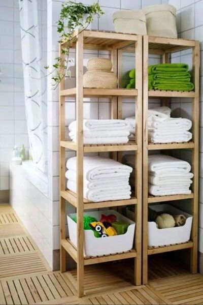 Morvizyon Ahşap raf 5 raflı lı kitaplık, mutfak,  banyo, balkon çok amaçlı raf