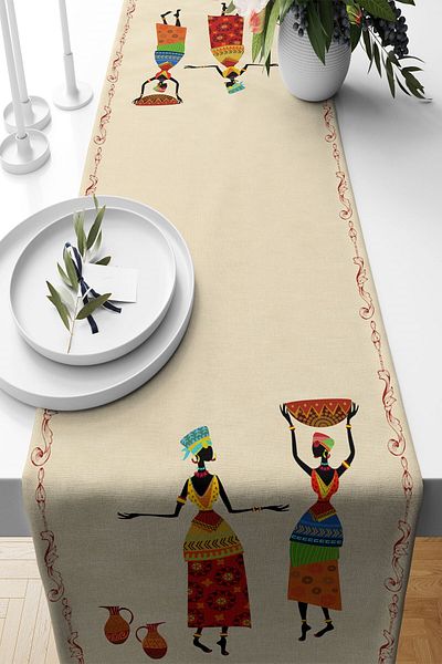 on the clouds Ethnic Patterned Living Room Kitchen Table Runner - Ανθεκτικό στους λεκέδες ύφασμα, διαφορετικά μοντέλα