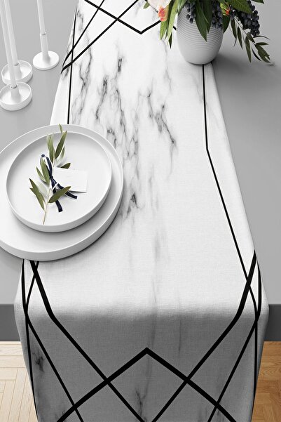 Pelangi Mermer Desenli Leke Tutmaz Kumaş Salon Mutfak Masa Değişik Ranır Mode...