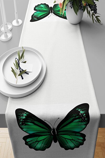 Genel Markalar Kelebek Desenli Leke Tutmaz Kumaş Salon Mutfak Masa Değişik Ra...