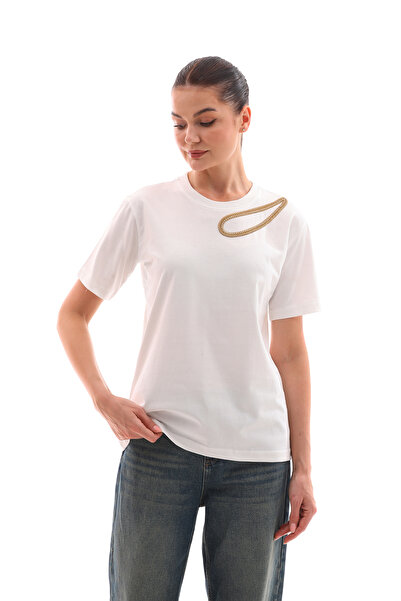 Pulli Collection T-Shirt από λευκόχρυσο πέτρα - PLL-6161