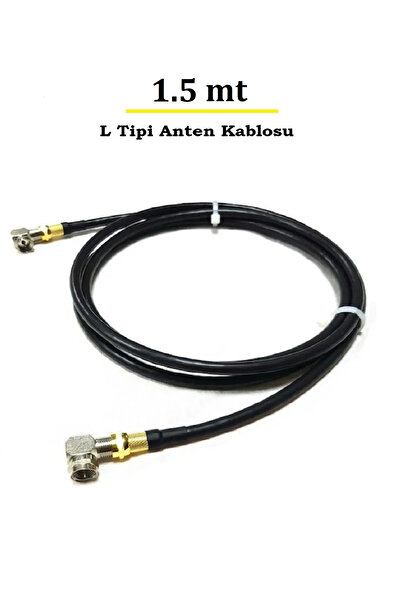 ANKTEK 1.5 Metre L Tipi F Konnektörlü 90 Derece Çevirmeli Hazır Anten Uydu Kablosu “Tak Çalıştır” Siyah