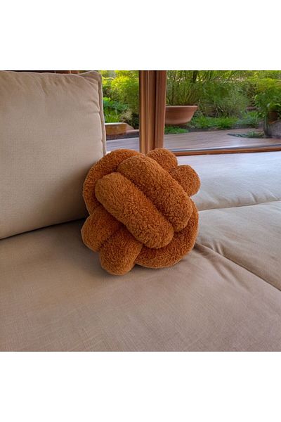 düğüm yastık Puffy Knot Pillow - Cinnamon (Diameter 25 cm)