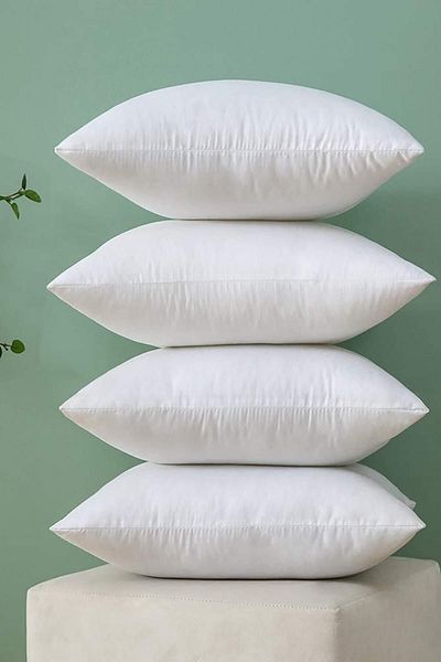 BöğürtlenStore 4 perne cu husă din bumbac 100% și umplutură cu silicon