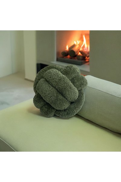 düğüm yastık Puffy Knot Pillow - Green (Diameter 25 cm)