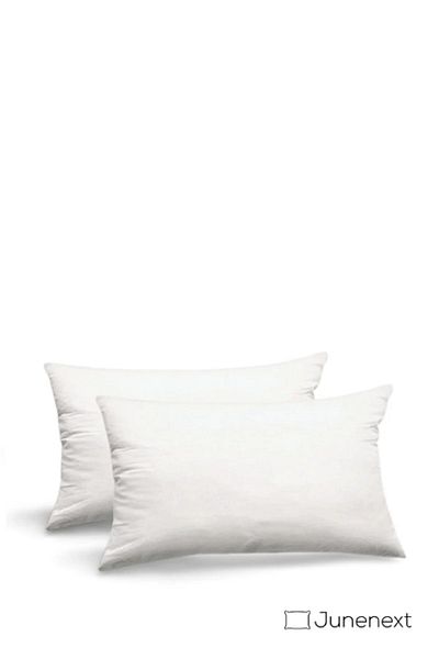 Junenext Premium 2 Pieces Smooth Pillow Inner Pillow Pure Silicone Fiber Filled with Size Options 1st Quality