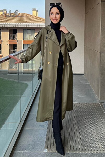 TOFİSA قميص نسائي بلون كاكي بقصة مستقيمة - 11032