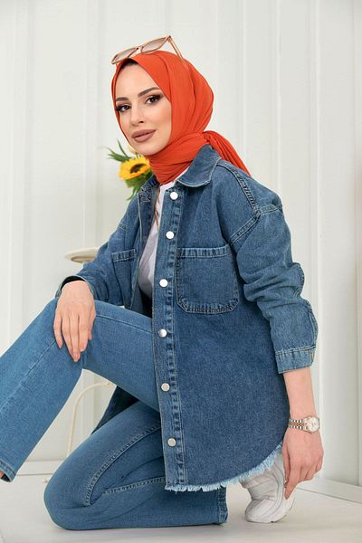 TOFİSA 11394-modrá džínová košile – pohodlný střih a stylový design