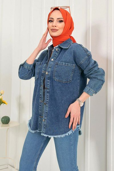TOFİSA 11394-modrá džínová košile – pohodlný střih a stylový design