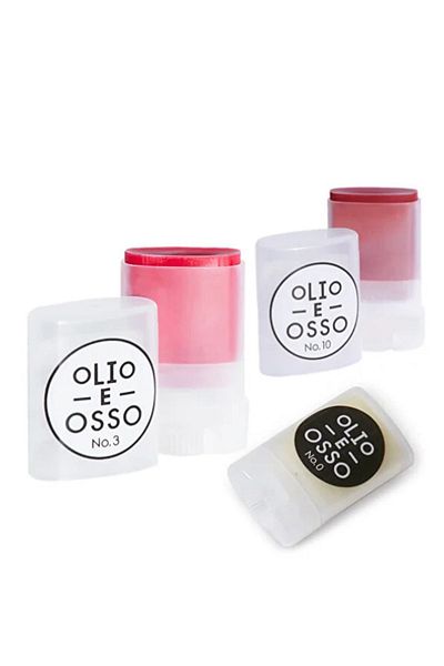 OLIO E OSSO Multi Stick Clean Beauty Tinted Blush Strawberry Make Up Moisturizer Set of 3