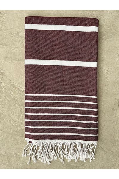 Tuable Claret Red Cotton Azur Knitted Peshtemal - Πετσέτα θαλάσσης 100x75cm