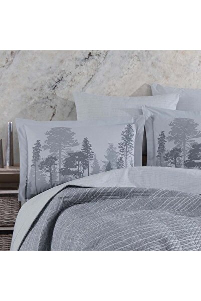 Hobby Tully Gri - Tek Kişilik Poplin Kapitone Nevresim Takımı