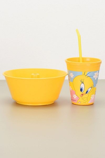 Calke Tweety Corn Chips and Snacks Bucket with Straw Cup