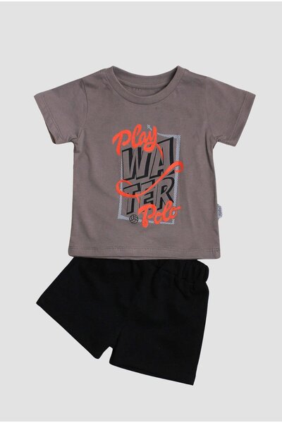 Chicsy Baby Polo Text Printed 2-Piece T-Shirt Set
