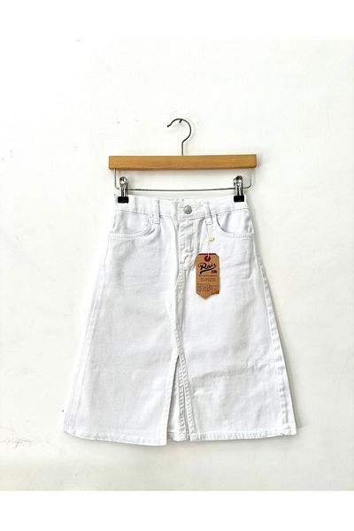 rois kids White Slit Long Skirt