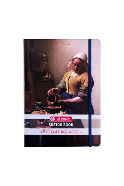 Talens Milkmaid Art Creation Sketchbook - 21x29.7 cm 80 yp, 140 gr Hard Cover Sketchbook