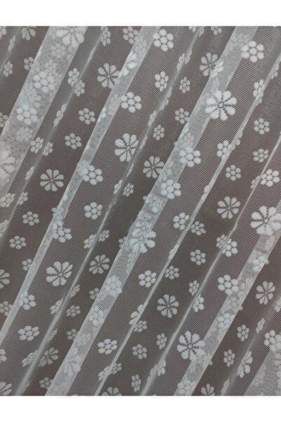 elision home Çiçek Desen Dantel Tül Perde, 150x260, Sık Pile, 1/3