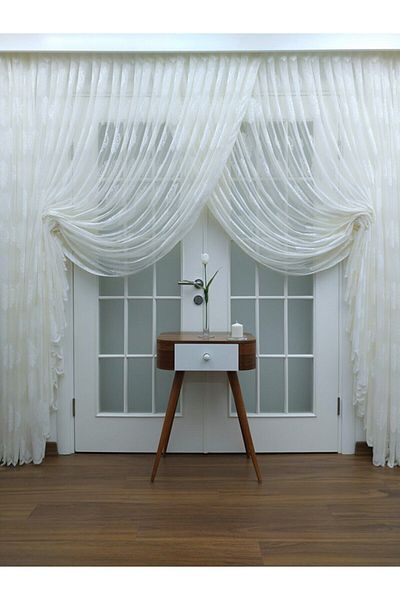 elision home Special Knitted Textured Double Breasted Tulle, 250x250cm, 1/4 Close Pleat
