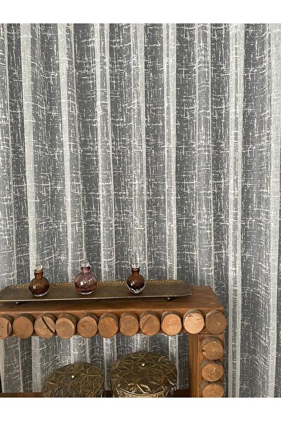 PERDE&CEE Kareli Keten Tül Salon & Oturma & Çocuk Odası & Kırışmaz Düz Dikiş