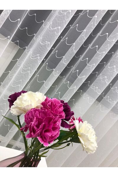 elision home Sport Pattern Lace Tulle Curtain, 100x260, Tight Pleat, 1/3
