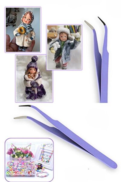 xolo Mor Ponpon Peluş Boncuk Tutma Sabitleme Cımbızı XLC503