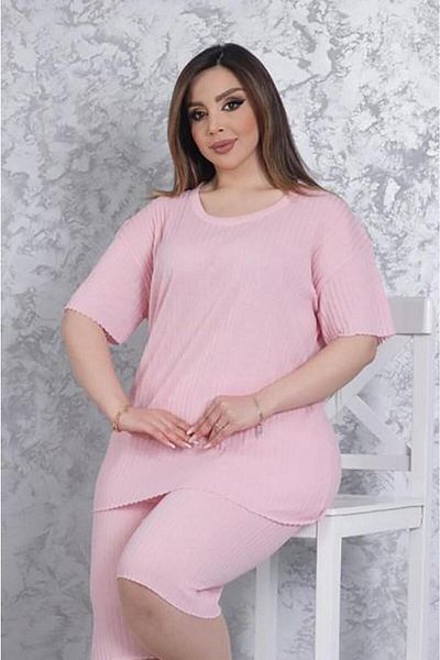 Freeista Pink Large Size Capri Pajama Set PJ03