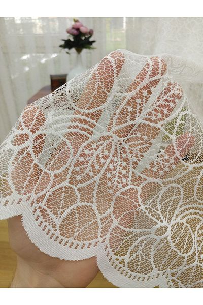 elision home Special Knitted Textured Tulle Curtain, 400x270, Tight Pleat, 1/3