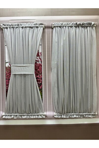 elision home Сірий метелик Бріз штора на штангах, кухонна штора для вікна (штанги в комплекті)