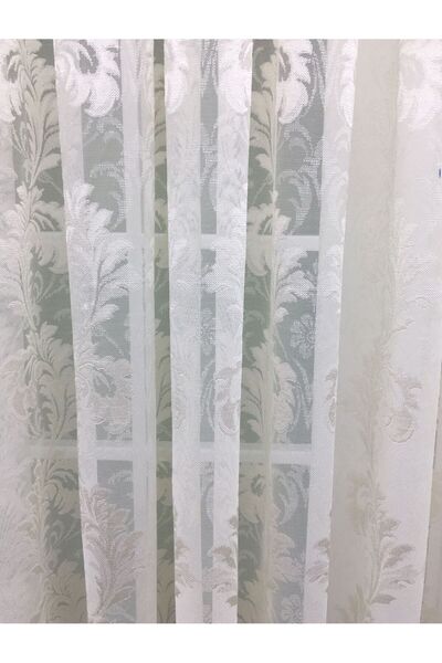 elision home Flush Knitted Lace Tulle Curtain, 400x250, Sparse Pleat, 1/2