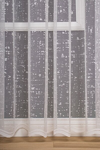 elision home Slub Pattern Knitted Plain Tulle Curtain, 100x250, Normal Pleat, 1/2.5