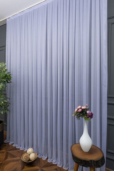 elision home Liliac deschis Grek tul perdea Fagure de miere 300x250cm (1x3) Pli strâns Elısıon00301
