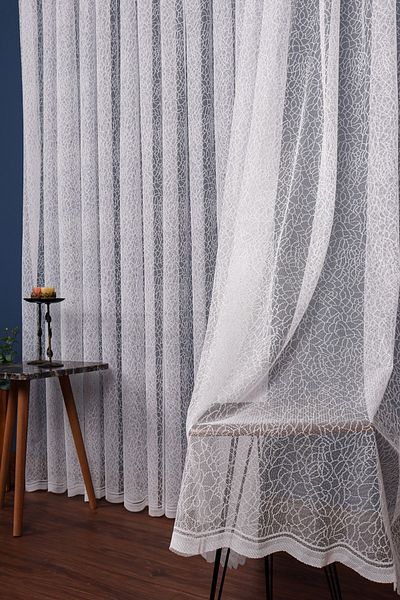elision home Broken Glass Pattern Knitted Tulle Curtain 300 250 cm 1 2 Sparse Pleat Elısıon00601