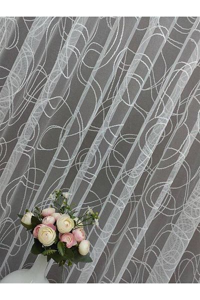 elision home Sports Pattern French Lace Tulle Curtain, 400x260, Normal Pleat, 1/2.5