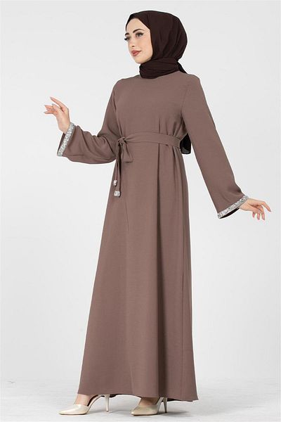 Herita "Juwelenbesetztes Kleid - Burgunderrot"