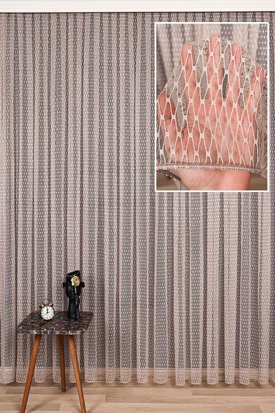 elision home Lace Knitted Tulle Curtain High Gramage, 500x250, Sparse Pleat, 1/2
