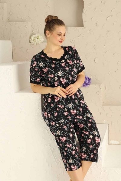 Freeista Black Plus Size Pajama Set