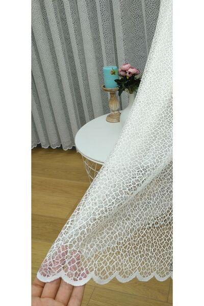 elision home Sports Pattern French Lace Tulle Curtain, 500x260, Sparse Pleat, 1/2
