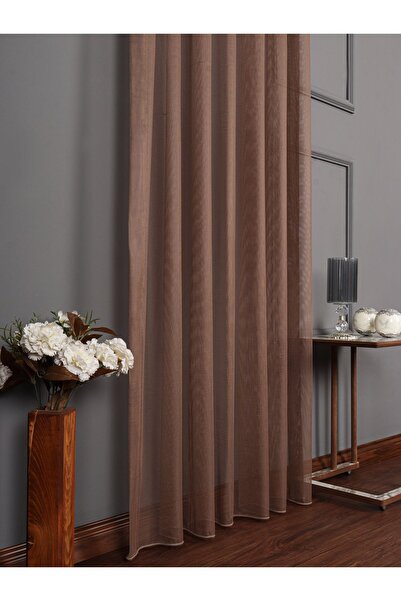 elision home Mink Color Extraphore Gathered Gray Tulle Background Curtain - Lacing