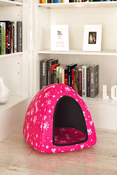 Arnee Su Geçirmez Soğuğa Dayanıklı Mağara Model Kedi ve Köpek Evi Yatağı 33x3...