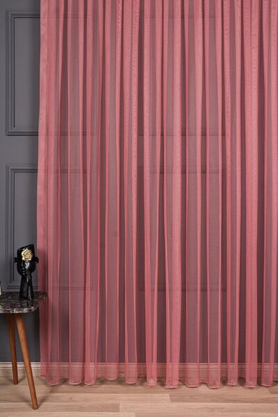 elision home Dried Rose Grek Tulle Curtain Honeycomb Floor 300x260 cm 1x2 Sparse Pleat Elıon00101