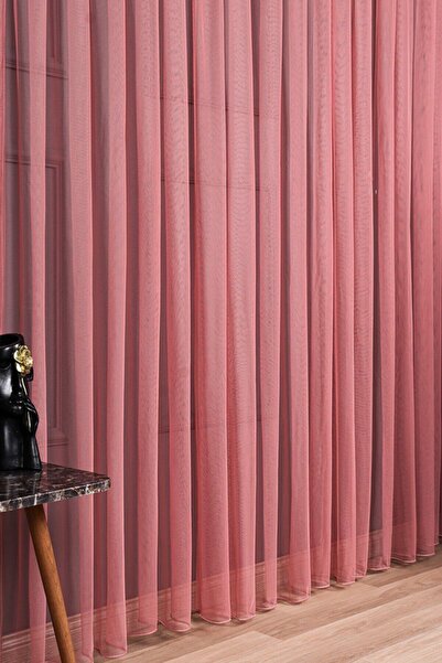 elision home Dried Rose Grek Tulle Curtain Honeycomb Floor 300x260 cm 1x2 Sparse Pleat Elıon00101