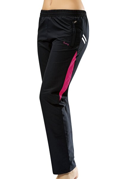 Fantasy Kadın  Siyah Mıcropoly Kumaş Düz Paça Beli Lastikli Cepli Eşofman Alt...