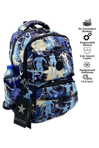 Bevitton Waterproof Fabric Unisex School Backpack 20257