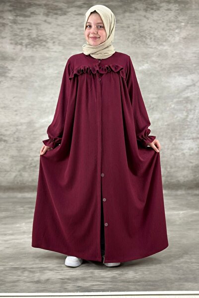 ABİYEKİDS فستان حجاب باللون العنابي للفتيات من سن 10 إلى 10 سنوات - ABY164