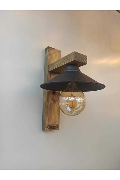 avizemguzel Brown Sedna Wood Rustic Modern Sconce