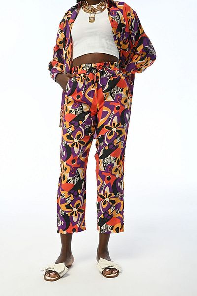 Orfeo Negro Patterned Comfortable Fit Trousers