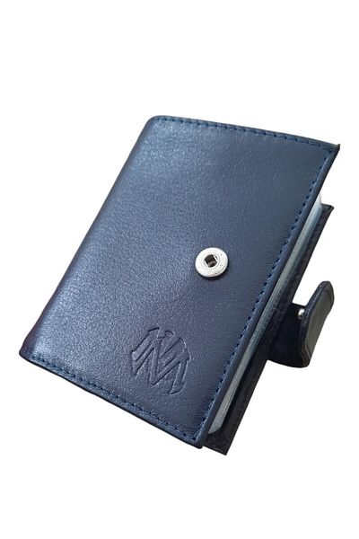 MKM Luxury Leather Card Holder Wallet - Vertical Snap Model
