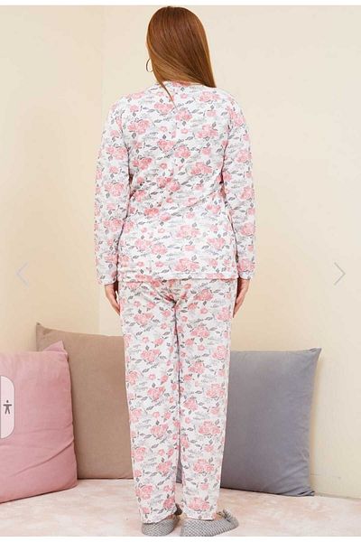Freeista Salmon Large Size Patterned Pajamas Set
