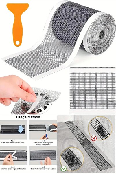 BİTERSE 2 Metre Rulo Banyo ve Küvet Gider Süzgeci Saç Tutucu Gider Süzgeç